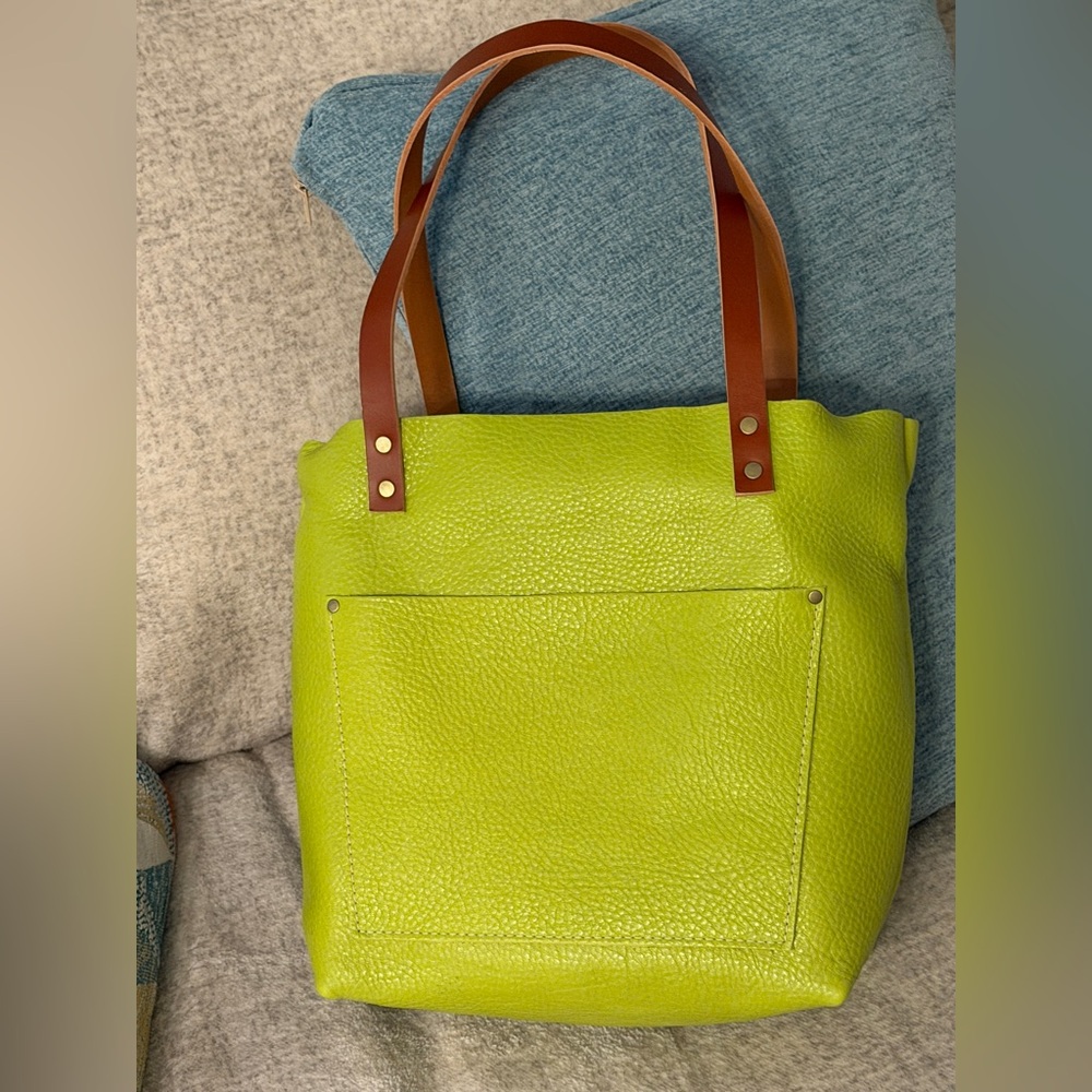 Portland Leather Key Lime Medium Classic Tote Bag